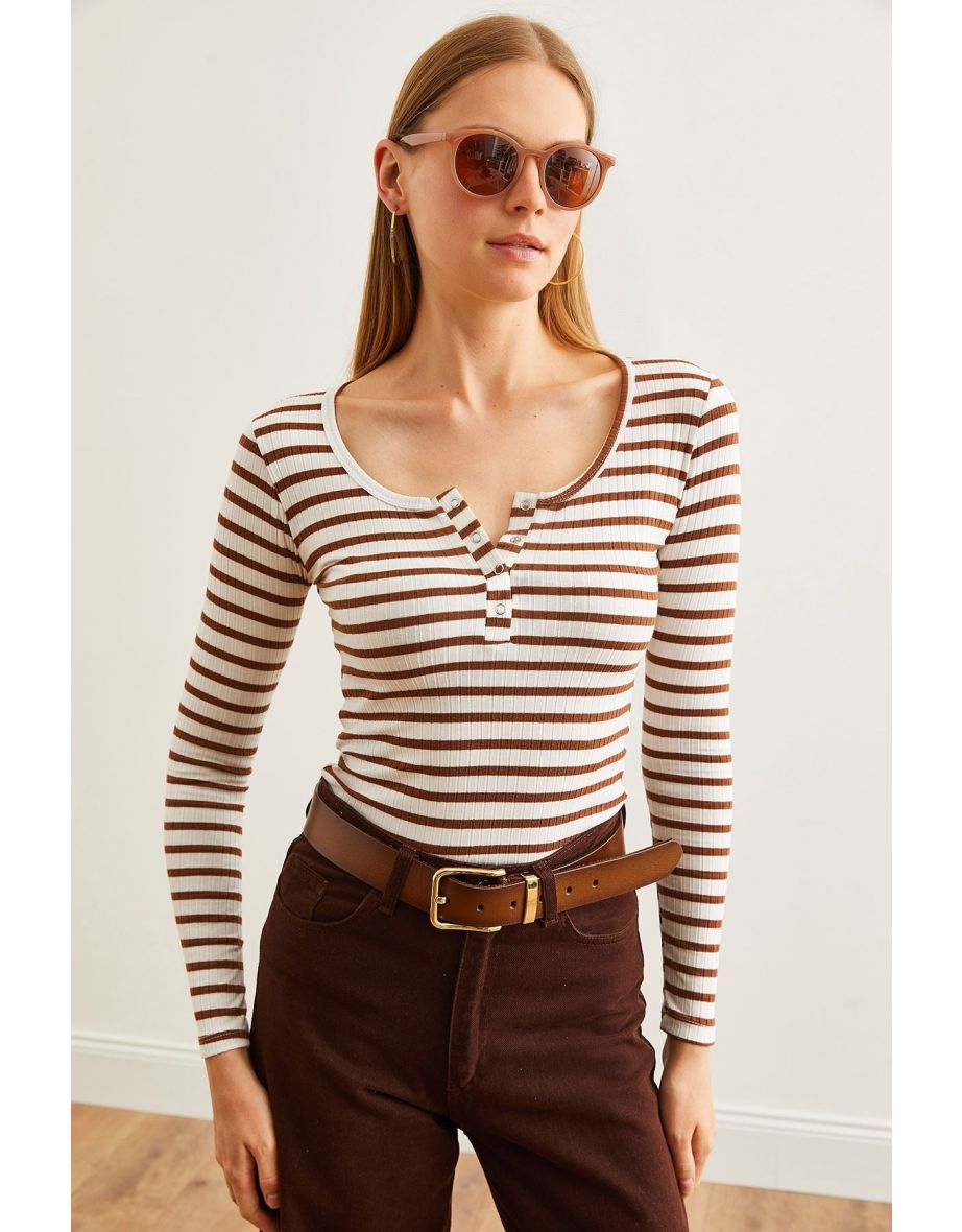 Women's Thick Ribbed Bitter Coffee Plaid Camisole Top