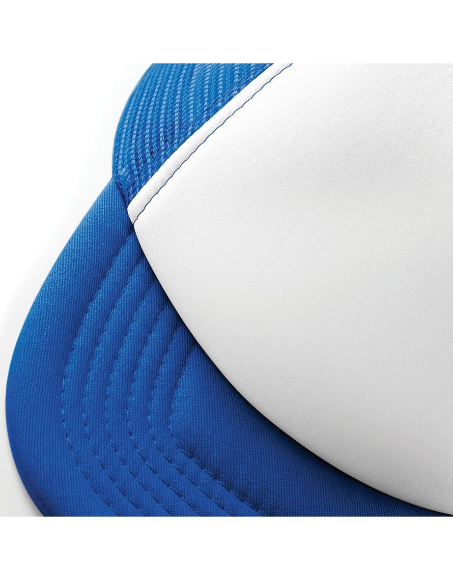 Beechfield Vintage Plain Snap-Back Trucker Cap (Pack of 2) - Bright Royal/White - 2