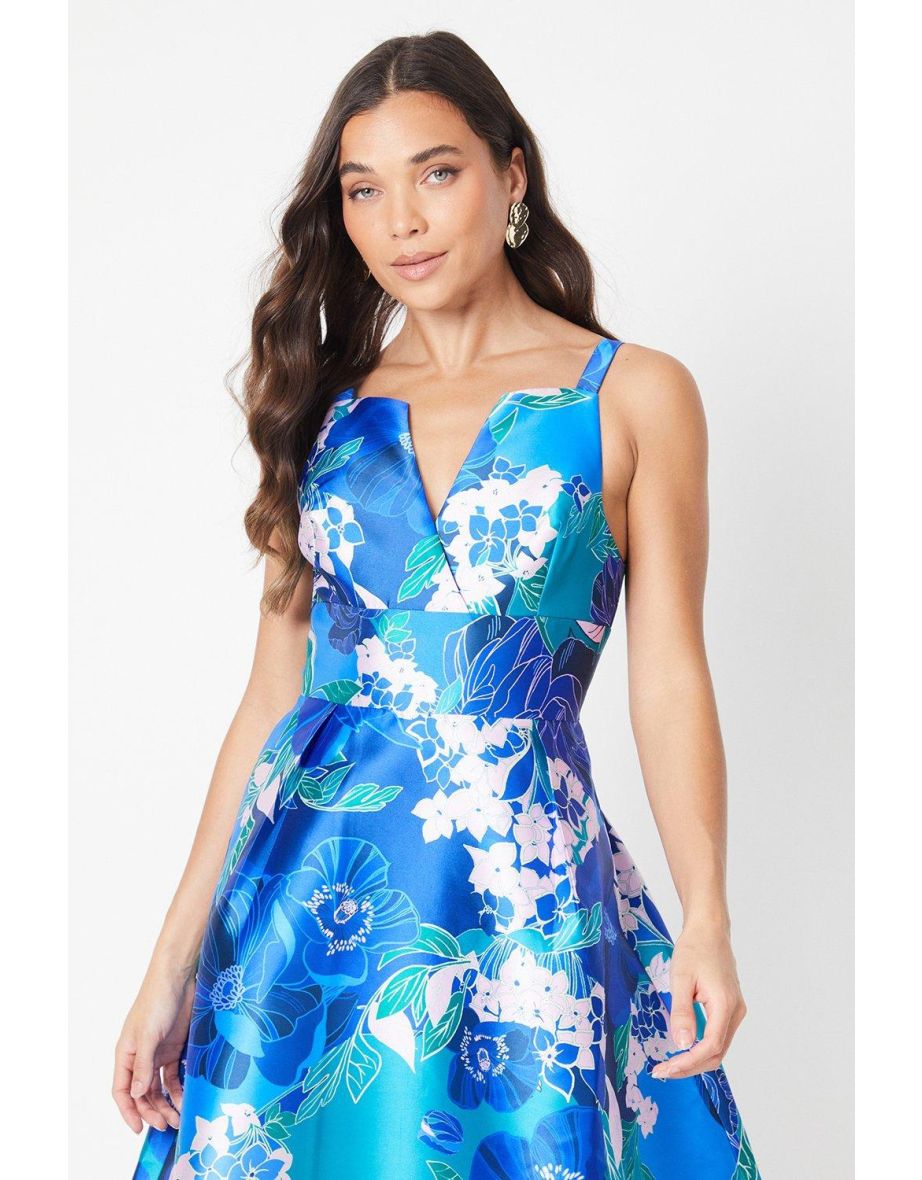 Petite Notch Neck Stripe Twill Midi Dress - 3