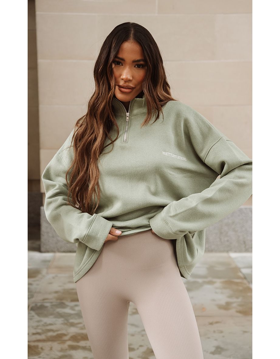 PRETTYLITTLETHING Ash Grey Oversized Sweatshirt