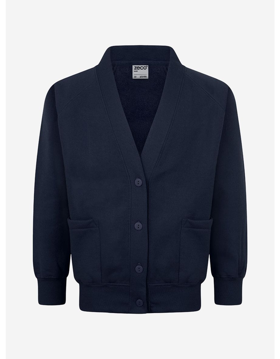 Kids School Sweatshirt Cardigan in Navy