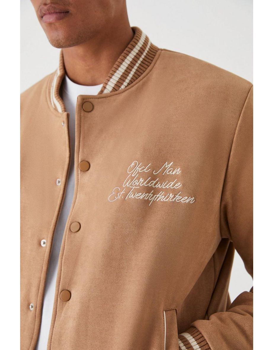 Suede Varsity Bomber - taupe - 2