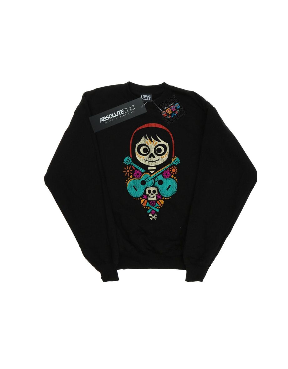 Disney Boys Coco Miguel Crossed Guitars Sweatshirt - Black