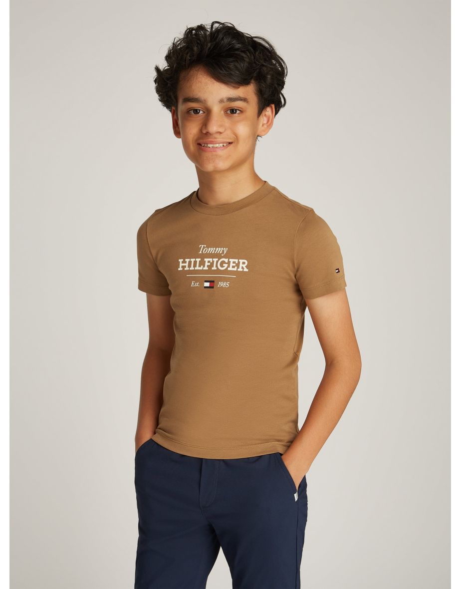Boys Monotype 1985 Regular T-Shirt in Brown