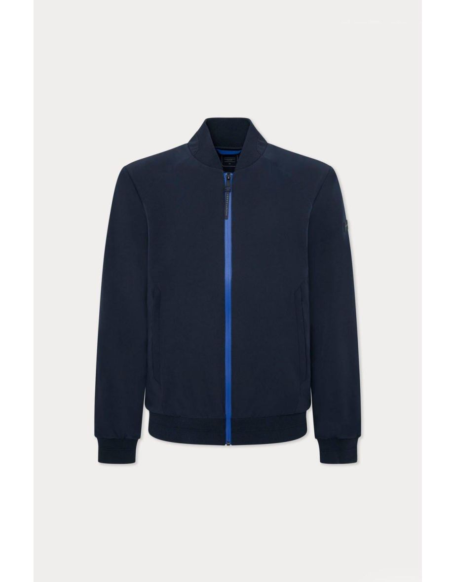 Hackett Sport Tech Full Zip Commuter Bomber Jacket Navy