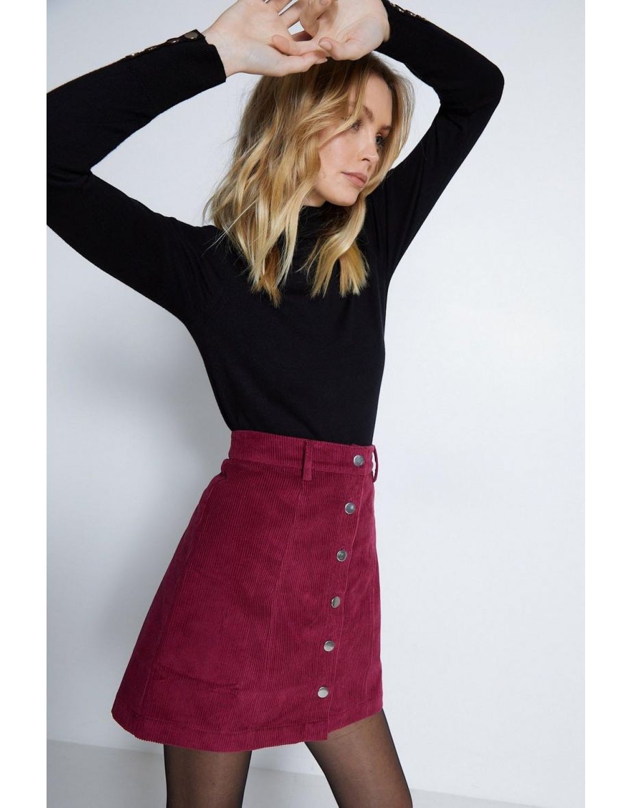 Maroon corduroy outlet skirt outfit