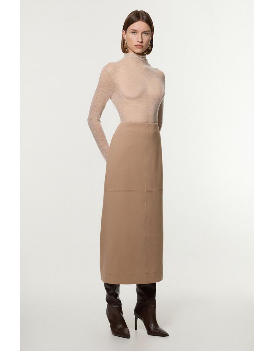 Compact Stretch Essential Tailored Maxi Skirt