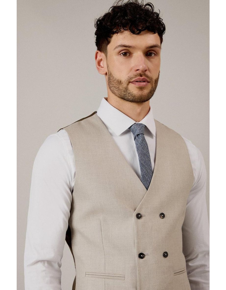 Pale Grey Textured Waistcoat - 2