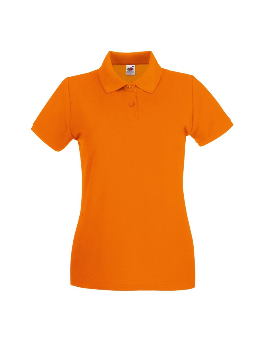 Fruit Of The Loom Ladies Lady-Fit Premium Short Sleeve Polo Shirt - Orange