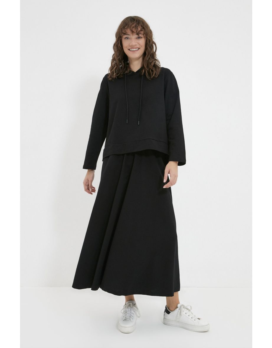 Black Knitted Hijab Bottom-Top Set