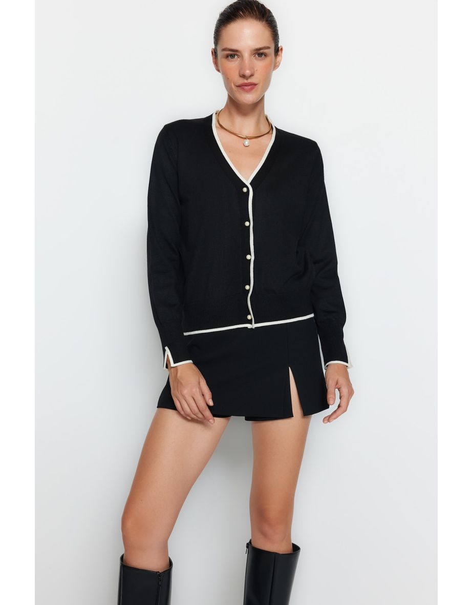 Cardigan - Black - Slim fit