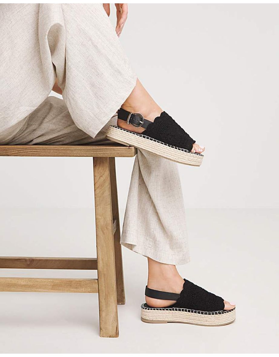 Flatform Espadrille Sandal Ex Wide