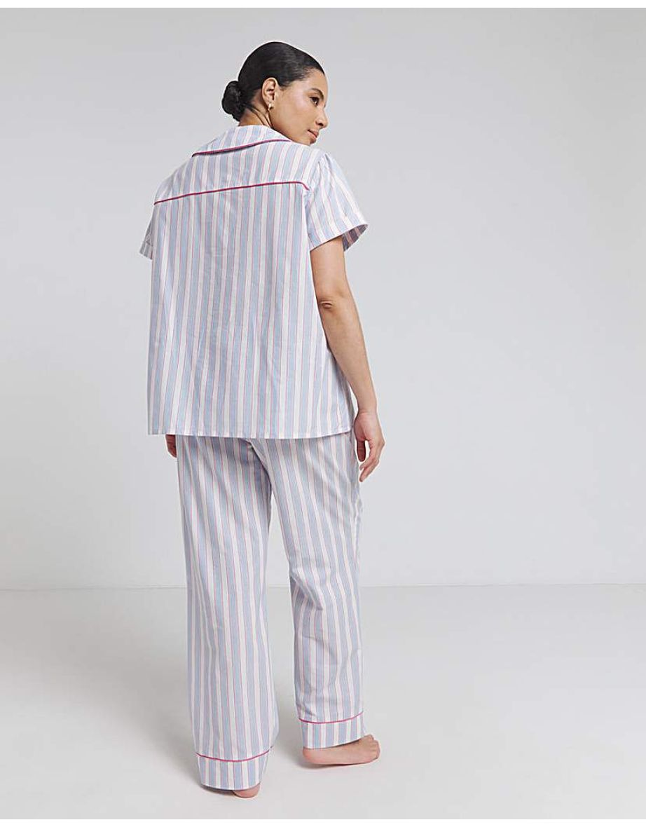 Cotton Button Through Striped Pyjama Set - 3