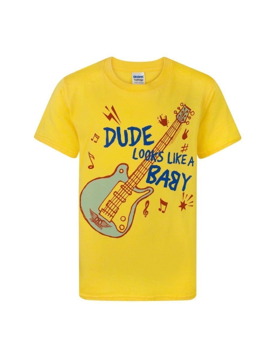 Aerosmith Childrens/Kids Dude Looks Like A Baby T-Shirt - Yellow