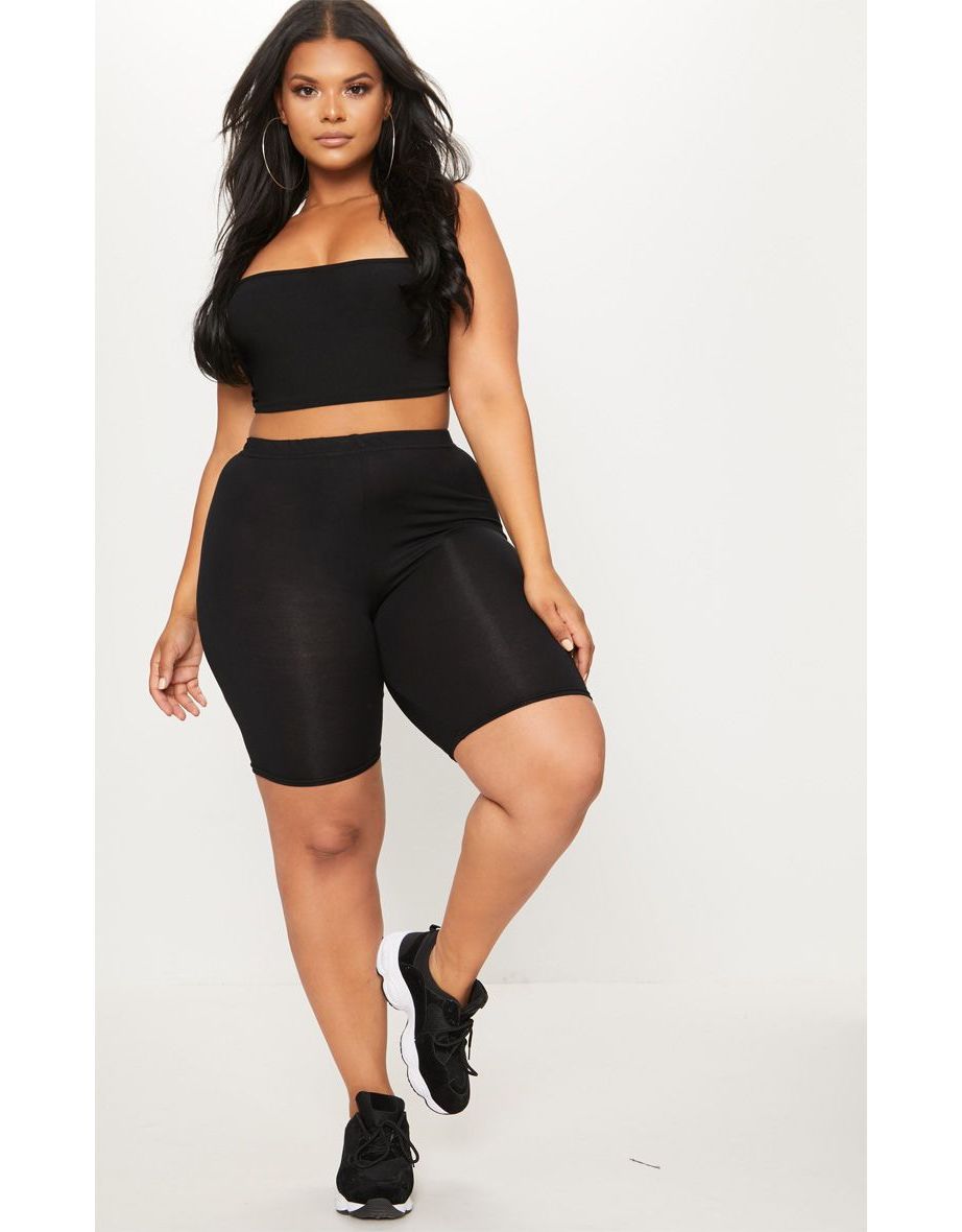 Plus Black Basic Cycle Shorts