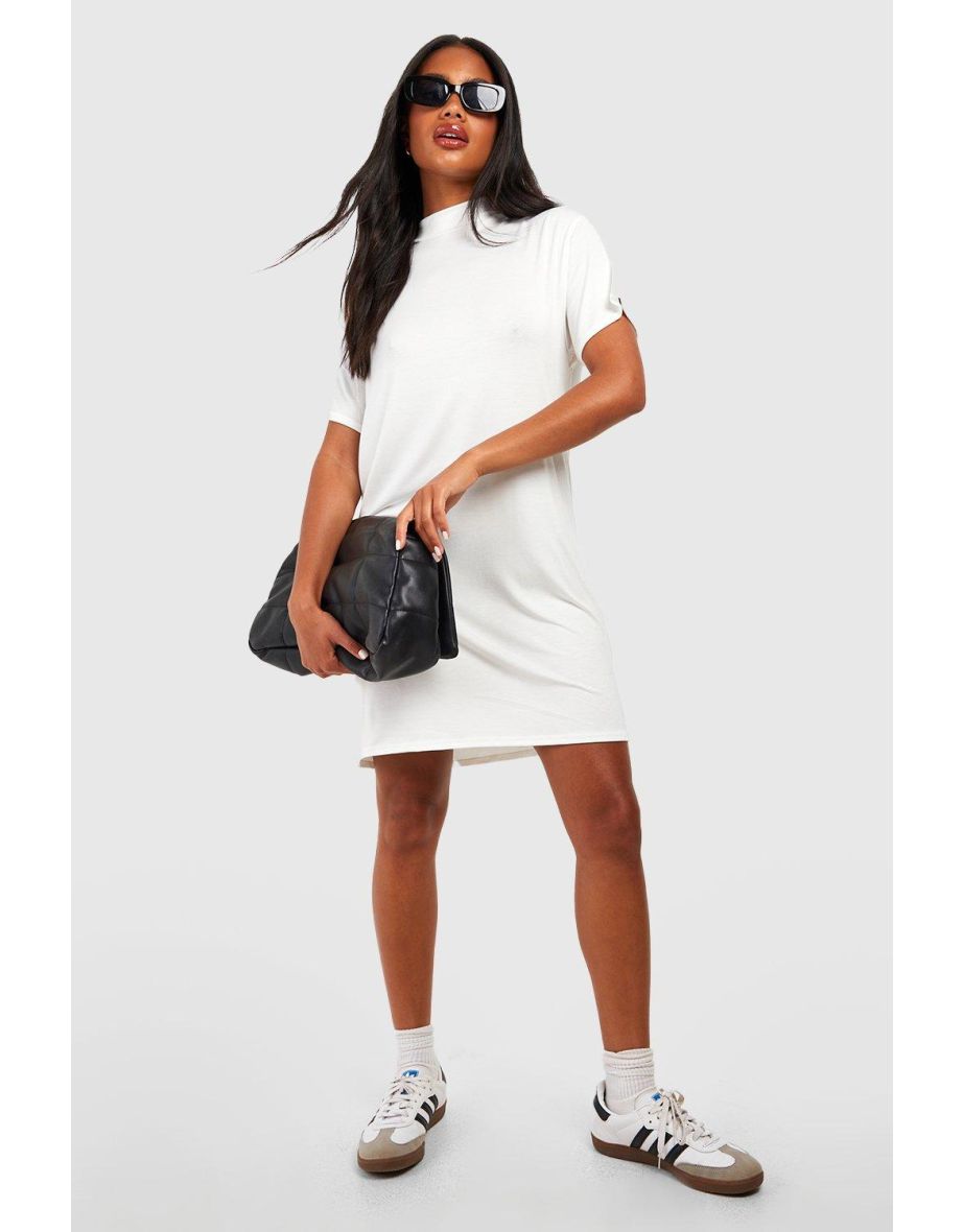 Fitted white cheap t shirt dress