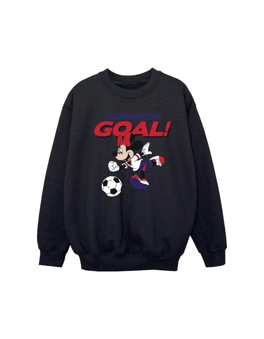 Disney Girls Minnie Mouse Going For Goal Sweatshirt - Black - 1