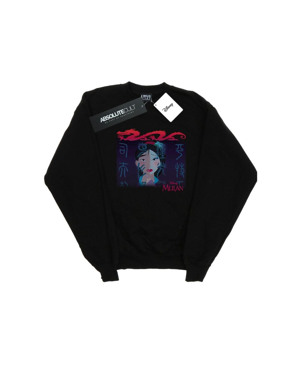 Disney Boys Mulan Geisha Face Sweatshirt - Black