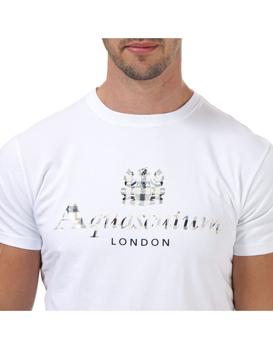 Men's Aquascutum T-Shirt in White - 5