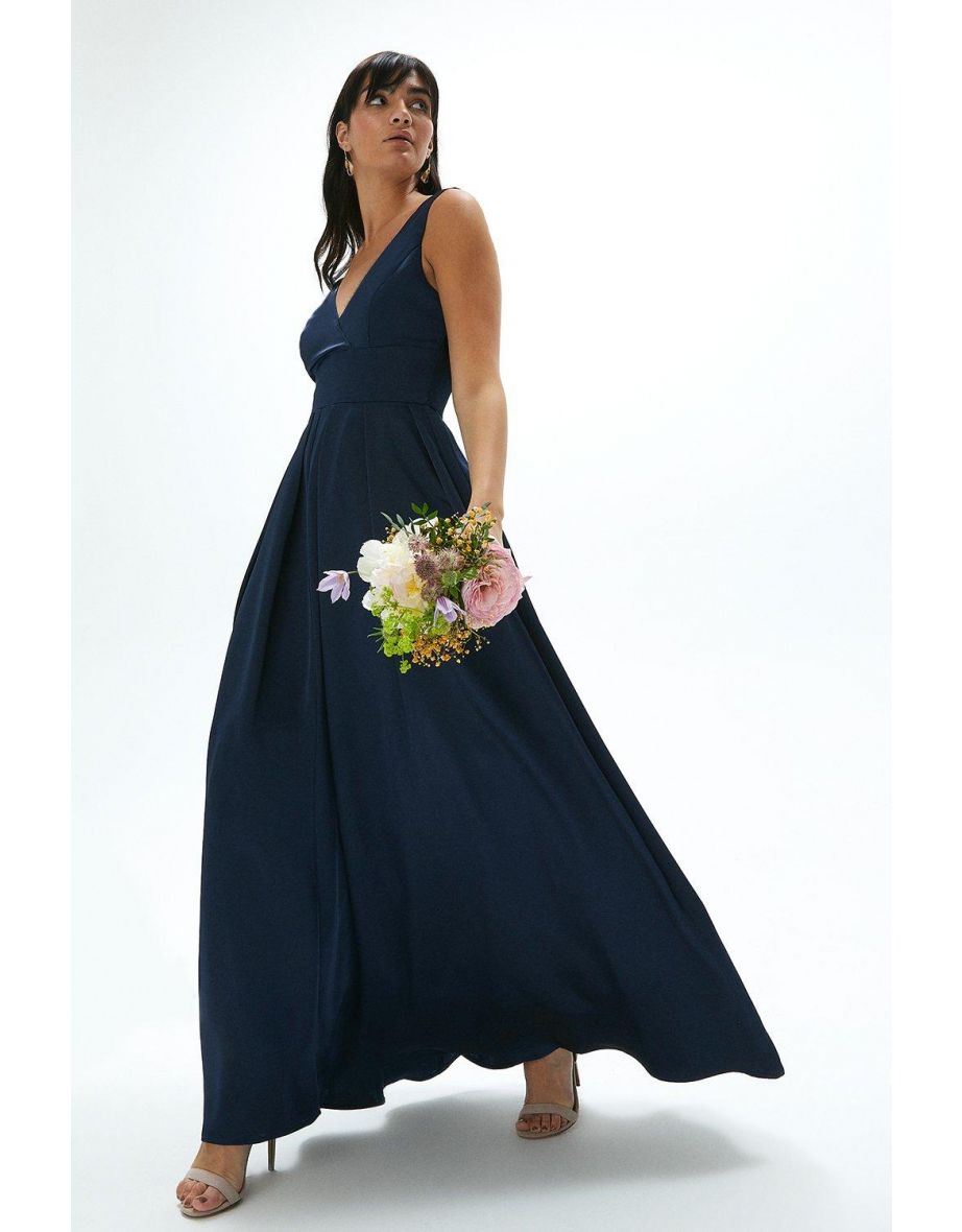 Full Skirted Satin Maxi Dress