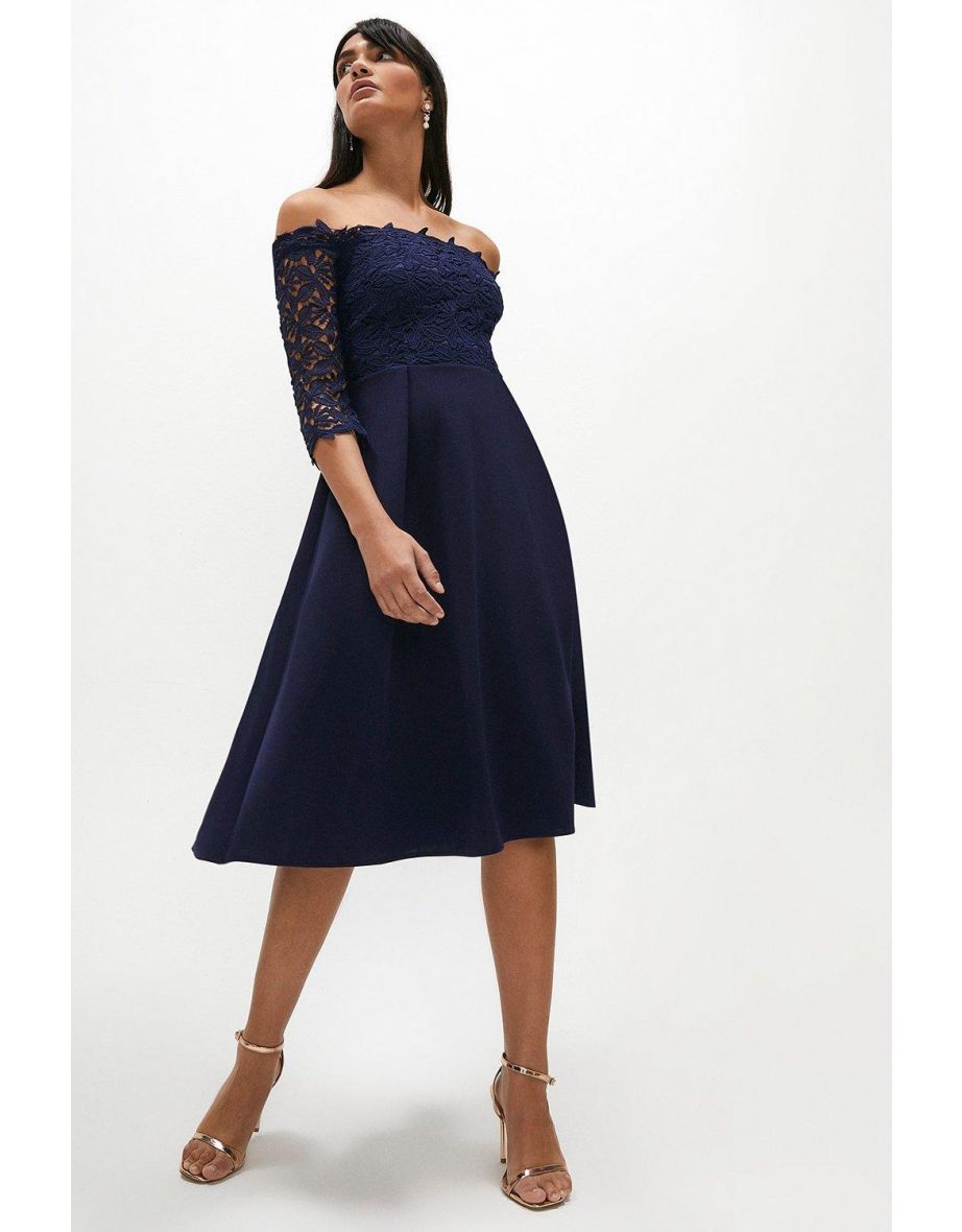 Coast navy bardot store dress