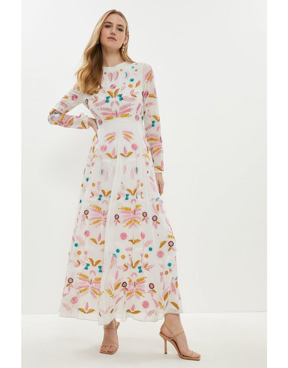 Statement Embroidered Maxi Dress