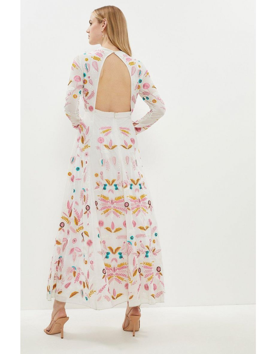 Statement Embroidered Maxi Dress - 2