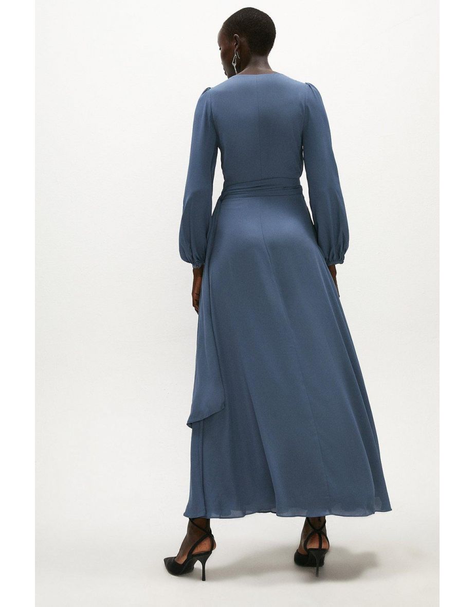 Belted Maxi Wrap Dress - 2