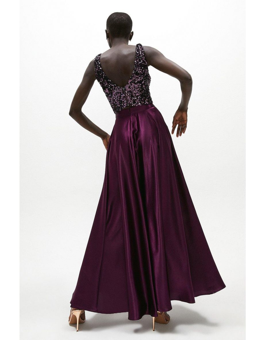 Satin Maxi Skirt - 2