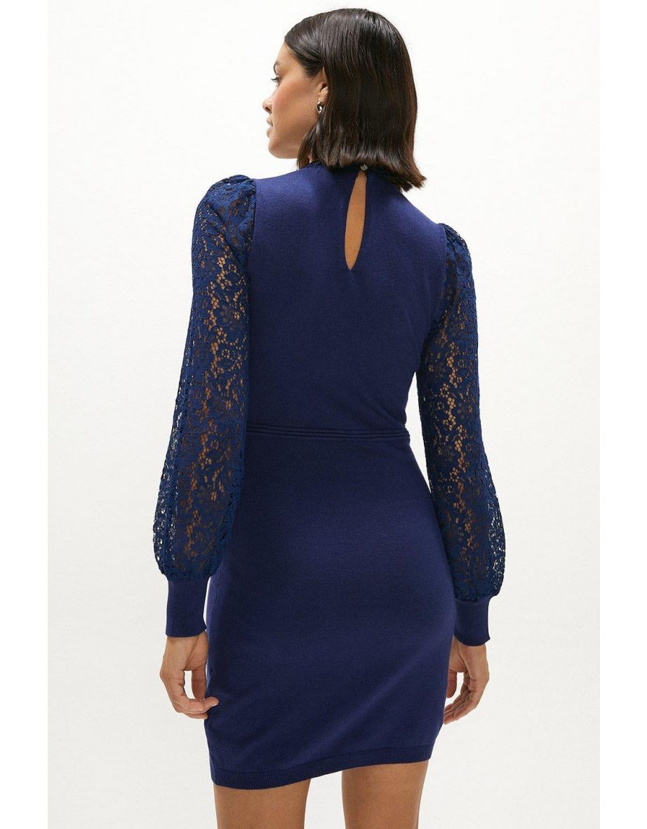 Lace Sleeve Dress - 2