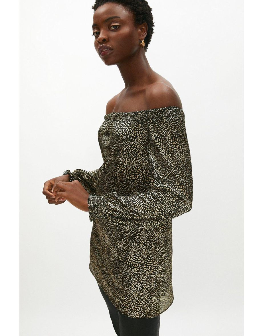 Metallic Bardot Top