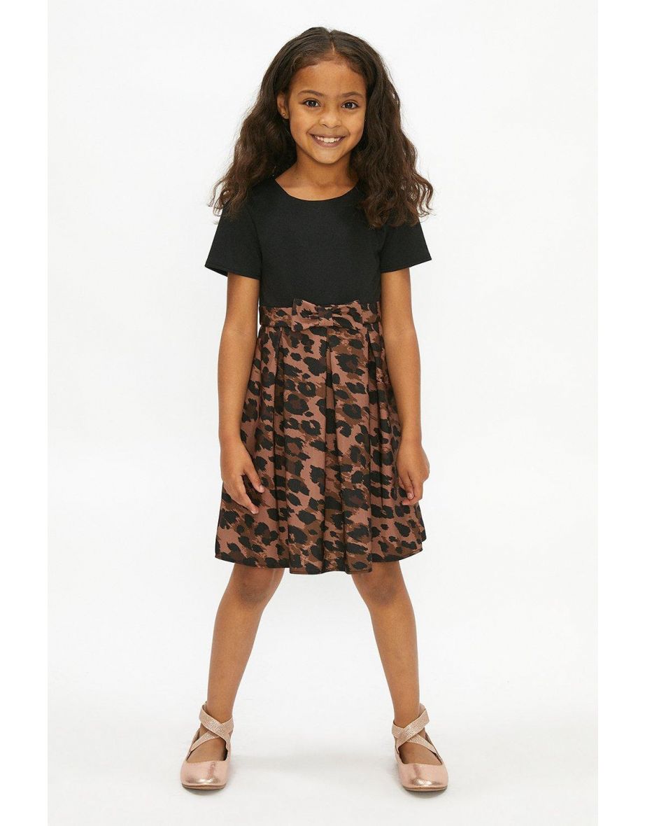 Girls Ottoman And Ponte Bow Front Dress