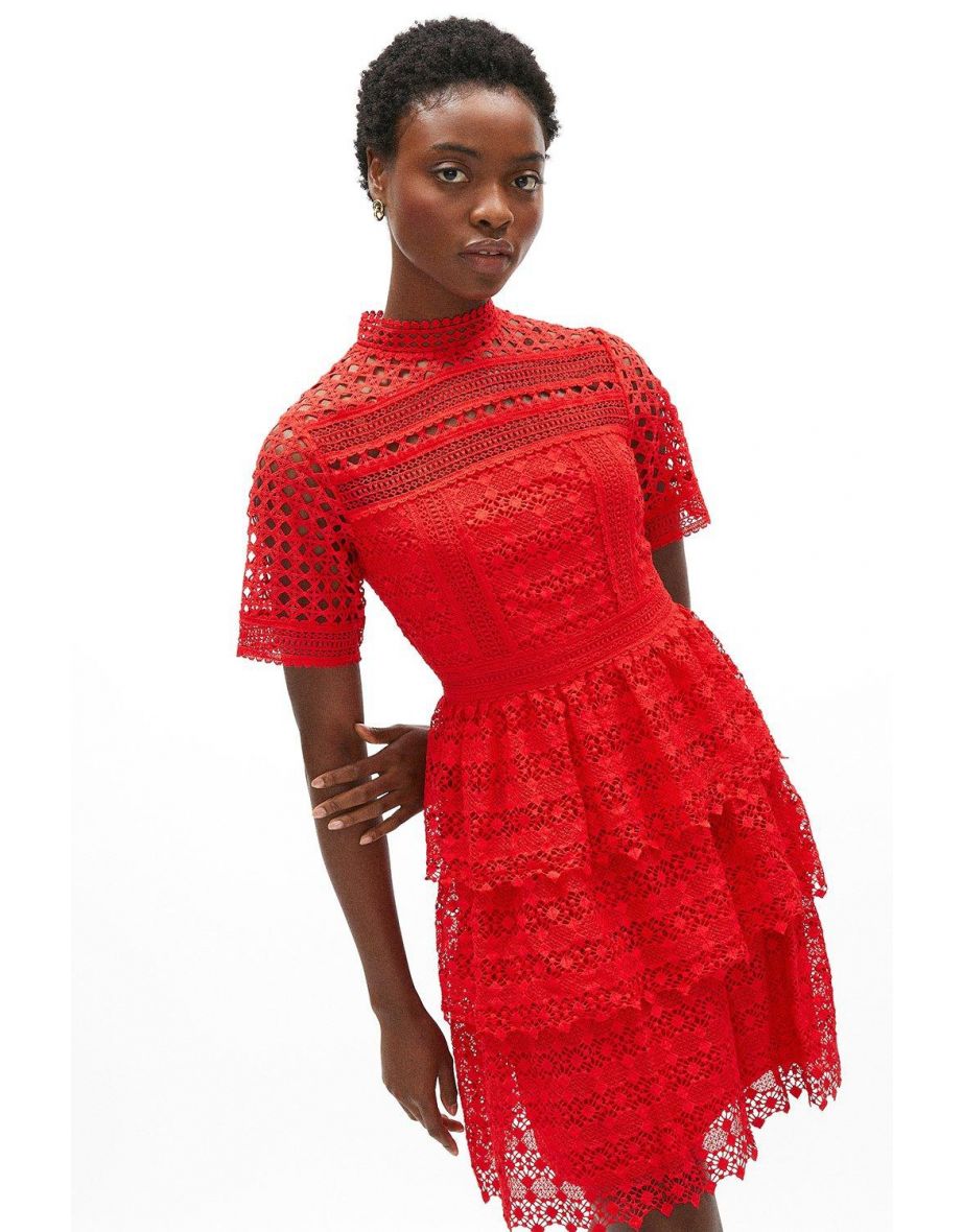 Coast red lace clearance dress