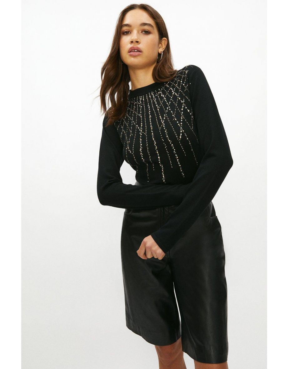 Coast Fashion Black Hotfix Jumper