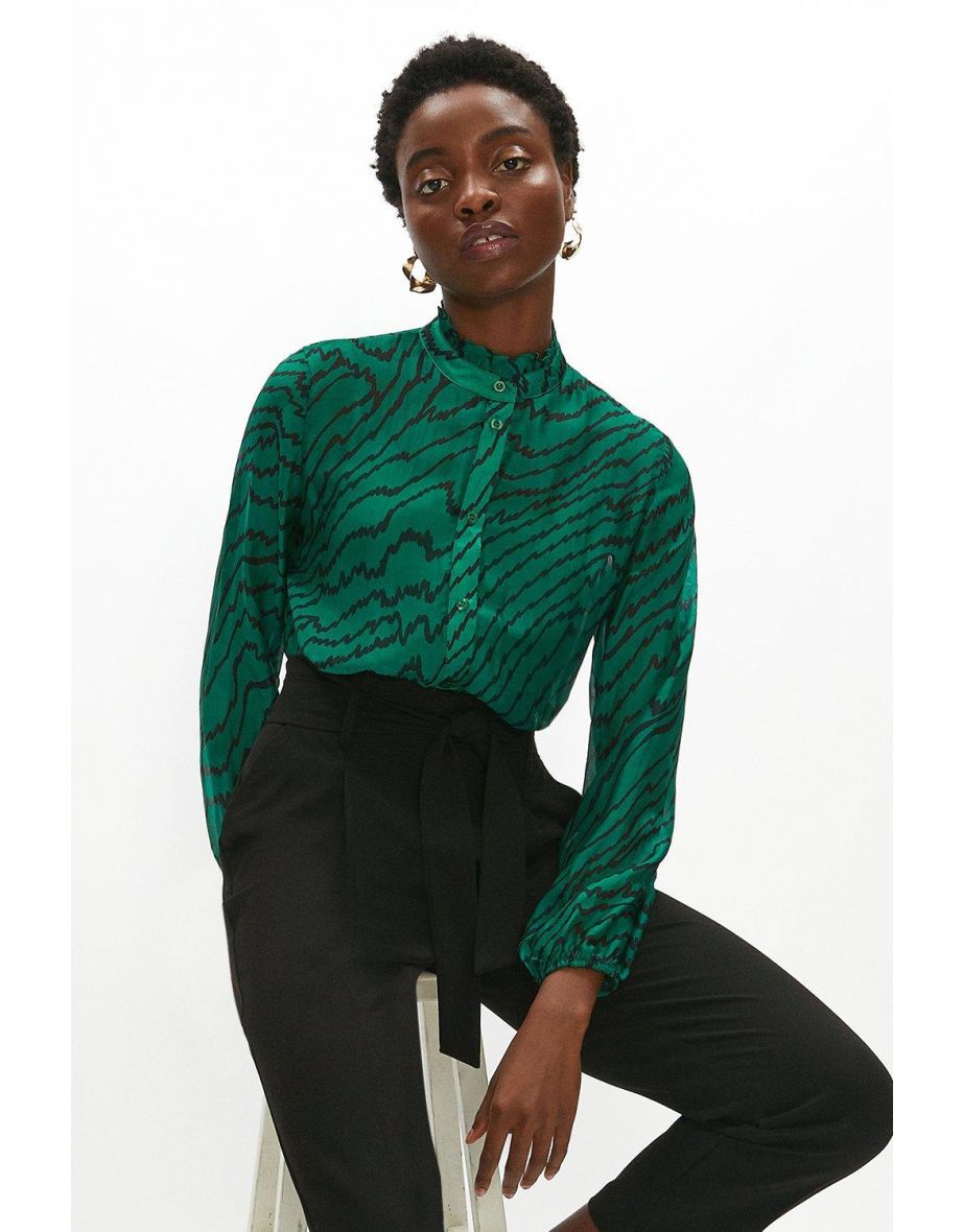 Premium Silk Blend Button Through Blouse