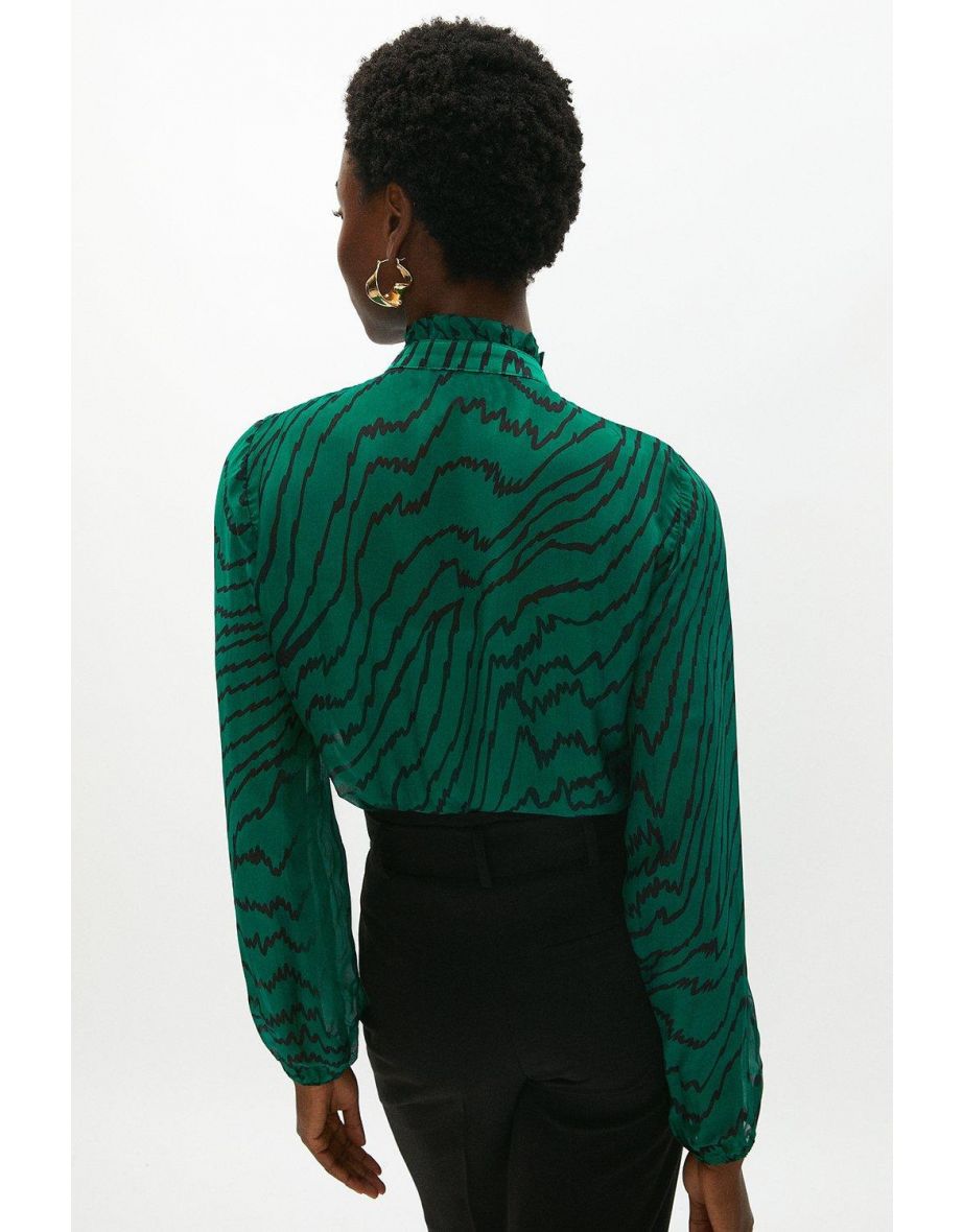 Premium Silk Blend Button Through Blouse - 2