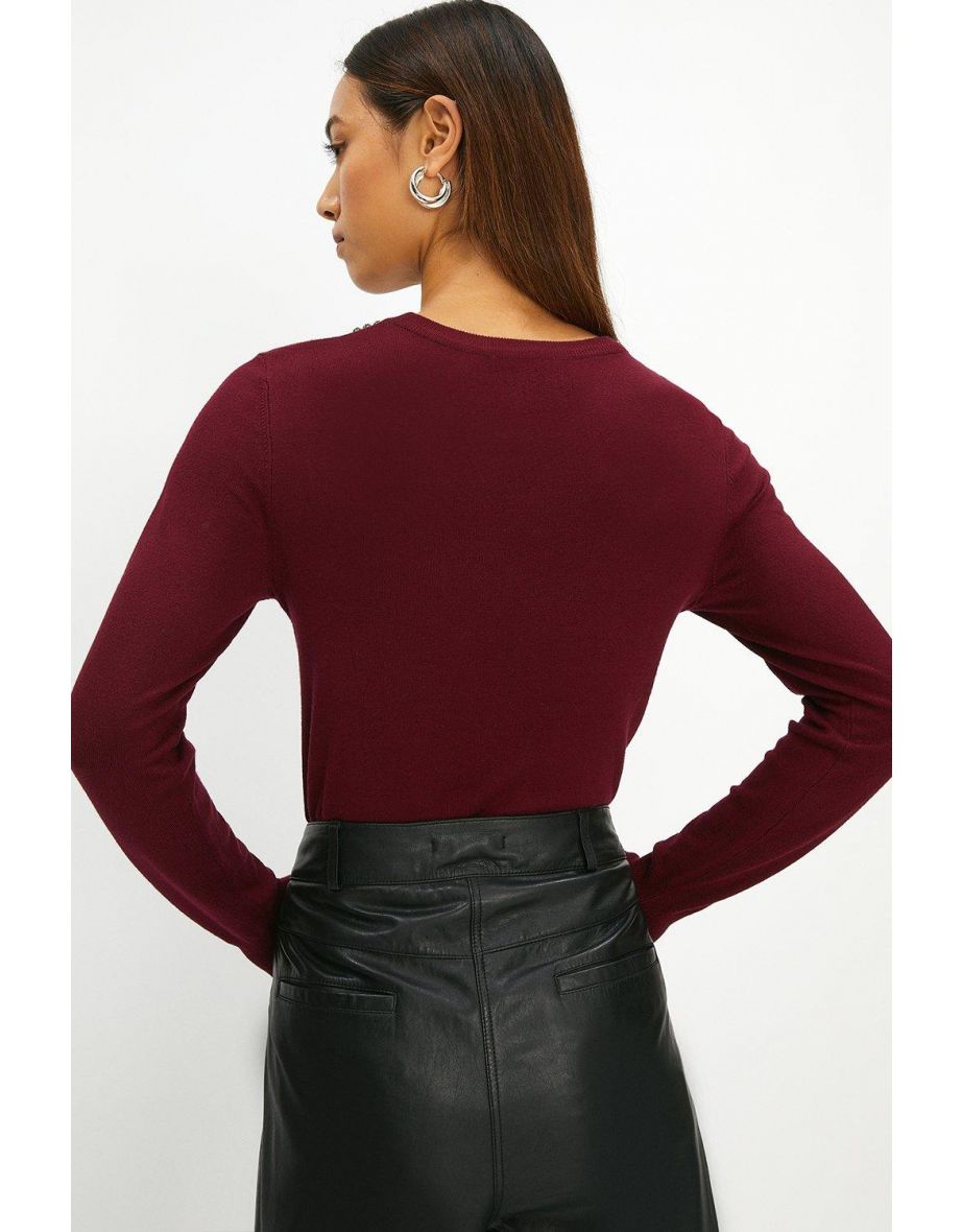 Embellished Neck Jumper - 2