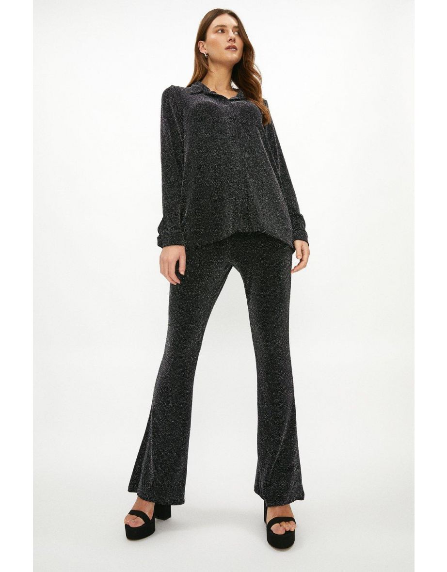 Metallic Fleck Jersey Skinny Flare Trouser