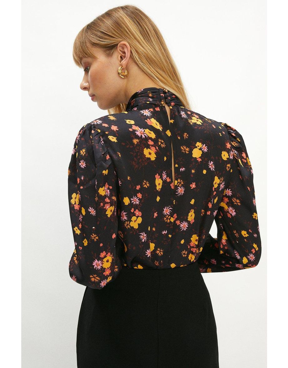 Tie Neck Satin Blouse - 2