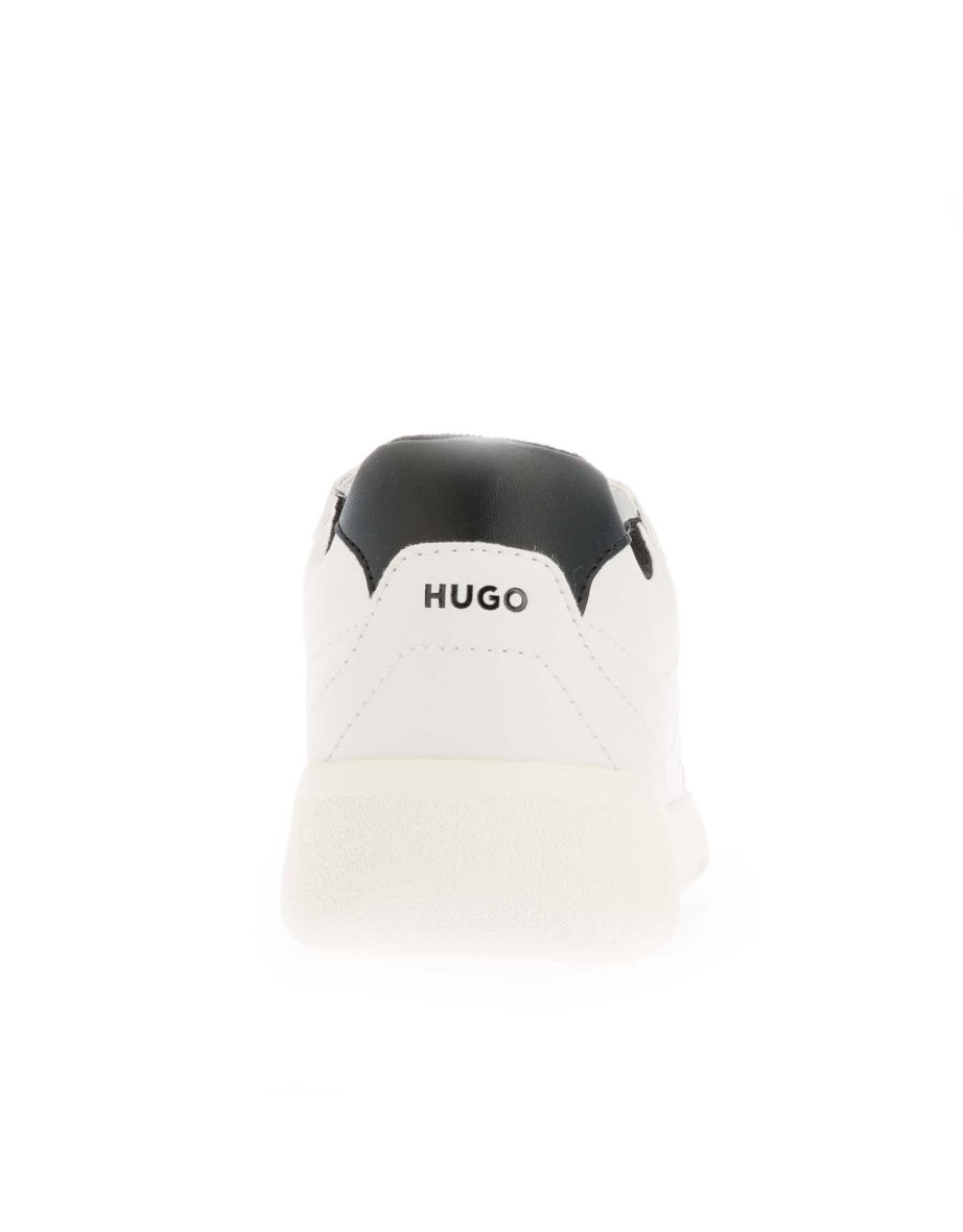 Men's Hugo Boss Logo Detail Cupsole Trainers in White - 5