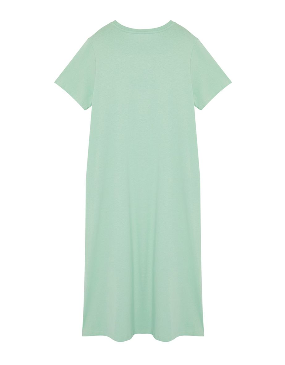 Mint Midaxi Knitted T-shirt Dress - 7