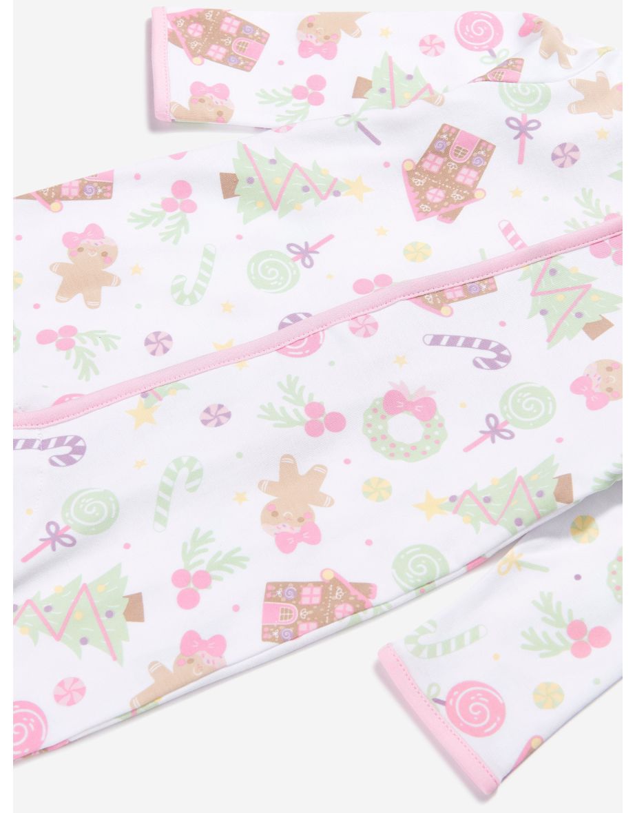 Baby Girls Sweet Gingerbread Babygrow in Pink - 3
