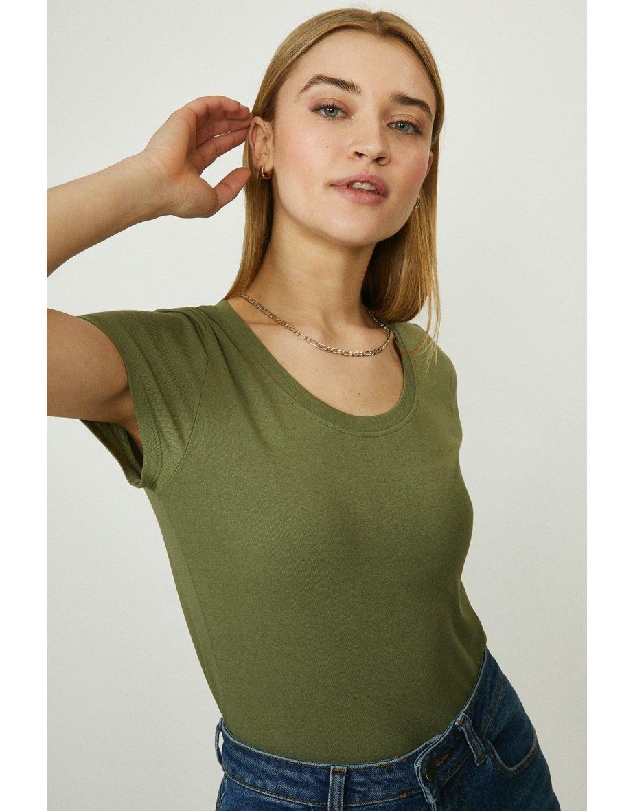 Organic Cotton Scoop Neck Short Sleeve Top