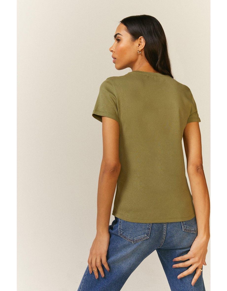Crew Neck Short Sleeve Organic Cotton Top - 2