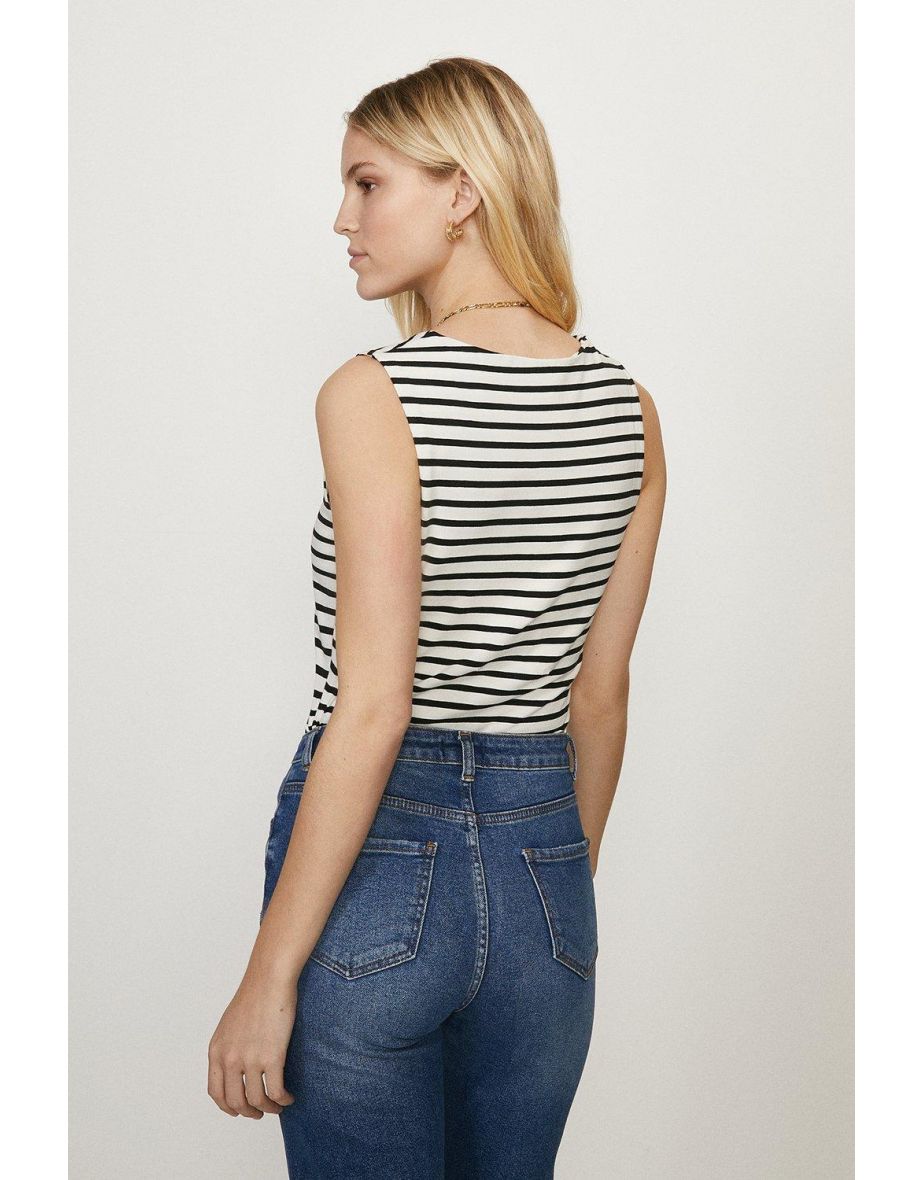 Organic Cotton Stripe Scoop Neck Vest - 2
