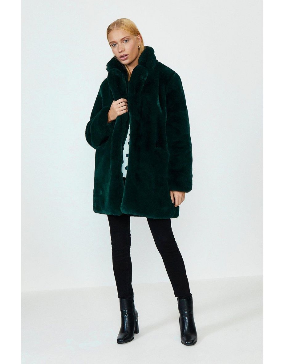 Faux Fur Midi Coat