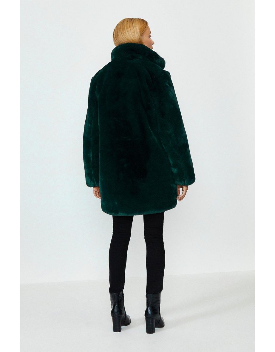 Faux Fur Midi Coat - 2