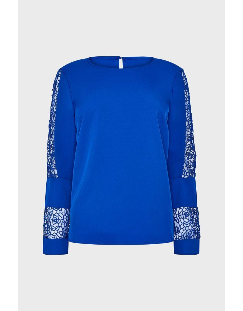 Long Sleeve Lace Insert Top