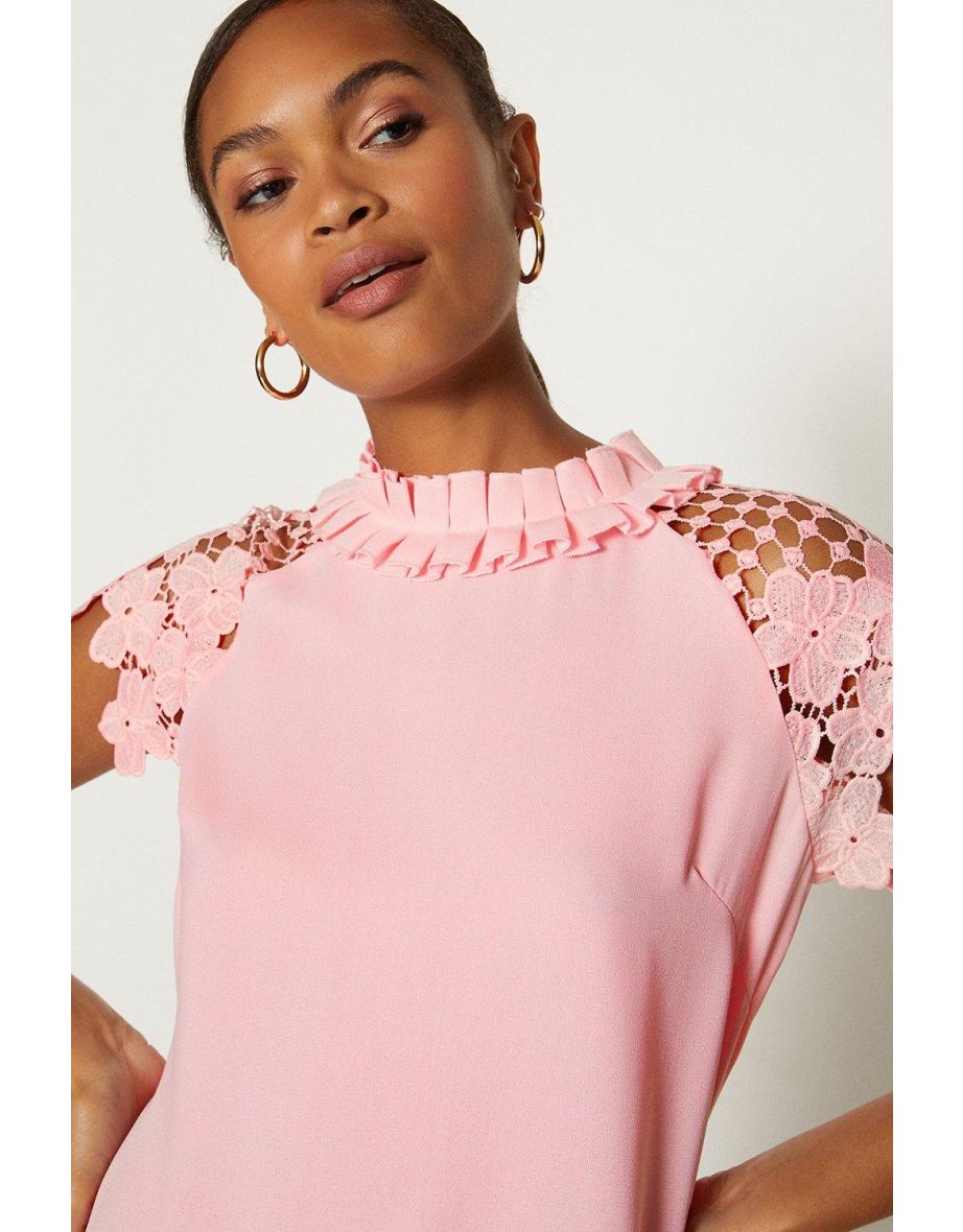 Lace Sleeved Shell Top