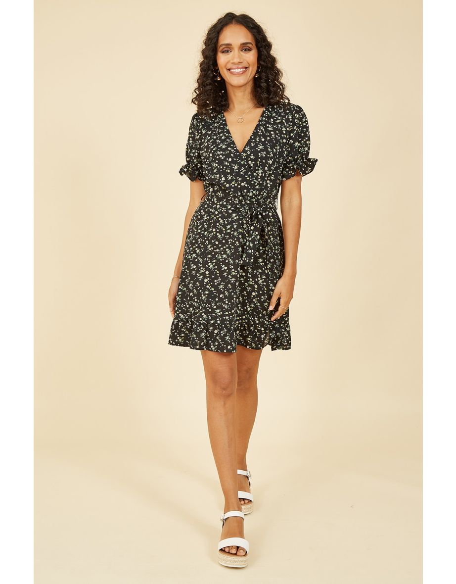 Ditsy wrap clearance dress